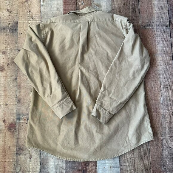 Vintage Filson Mens Khaki Shirt Size 44 Cotton Long Sleeve Button-Up - Picture 7 of 7